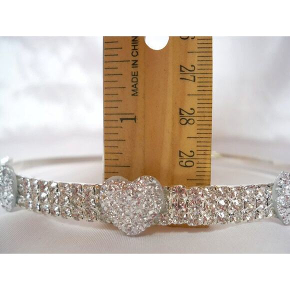 Silver headband, children's heart rhinestone headband, princess Toddler Tiara - Picture 2 of 6
